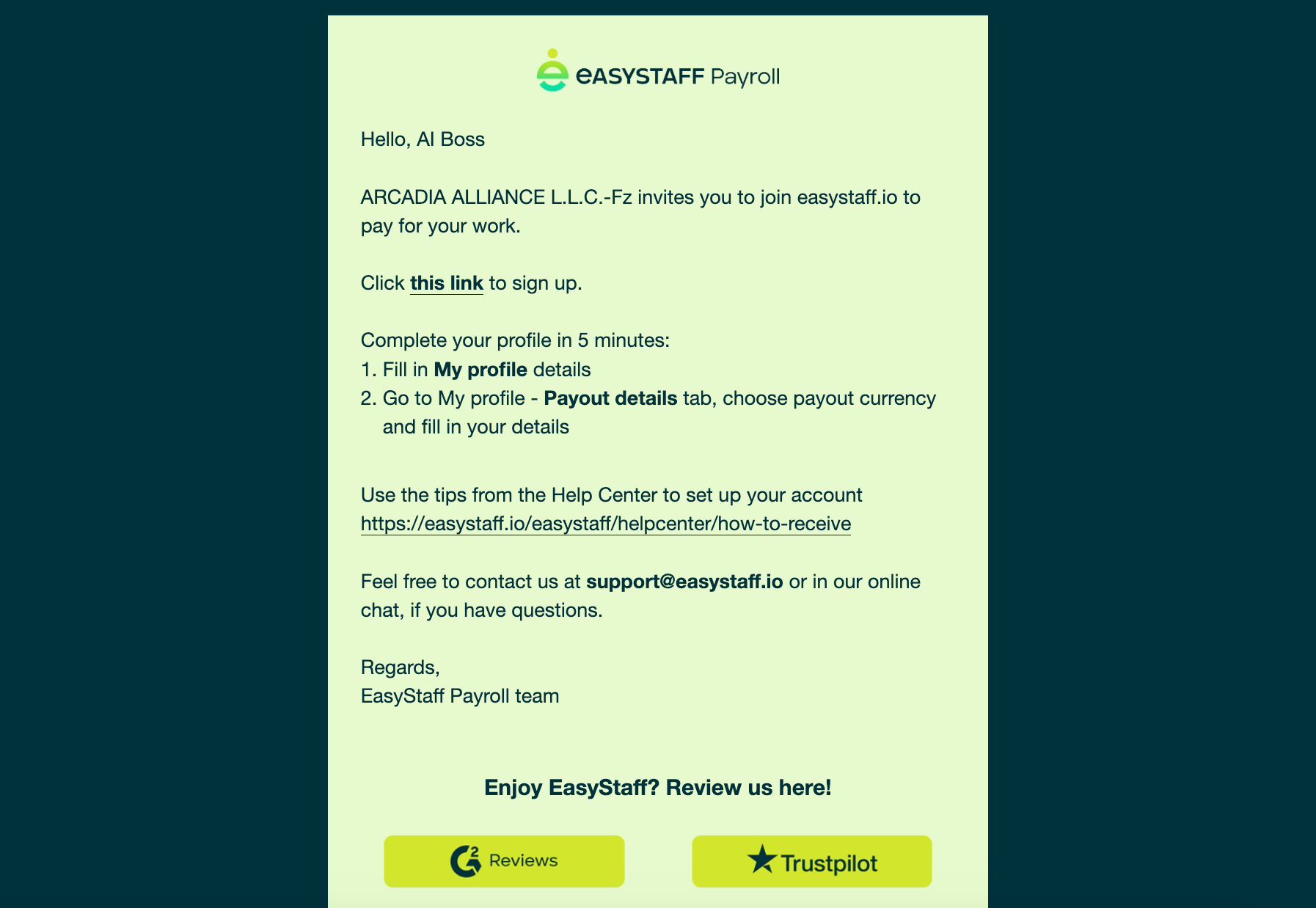 EasyStaff Invite