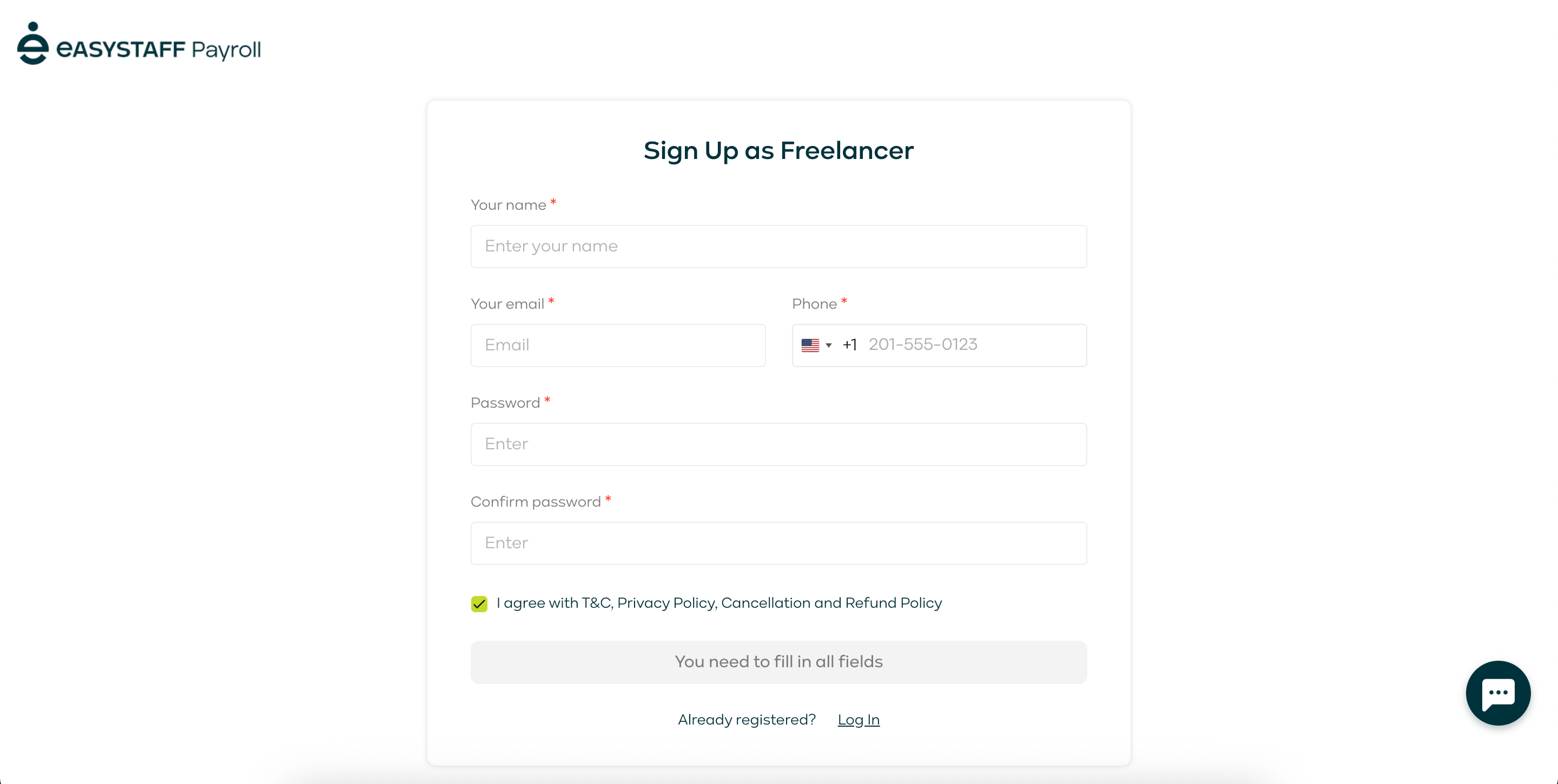 EasyStaff Registration